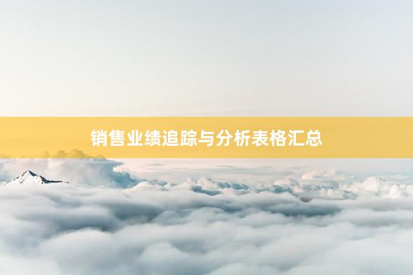 销售业绩追踪与分析表格汇总